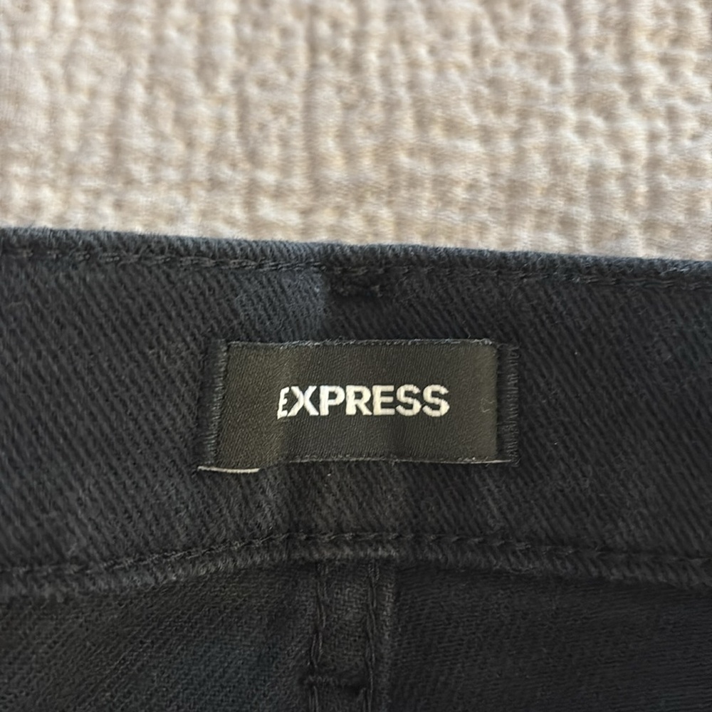 Express 90s Boot High Rise Distressed Jeans - Black - Picture 8 of 10